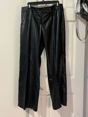 Emporio Armani Black Sheen Straight-Leg  Trousers